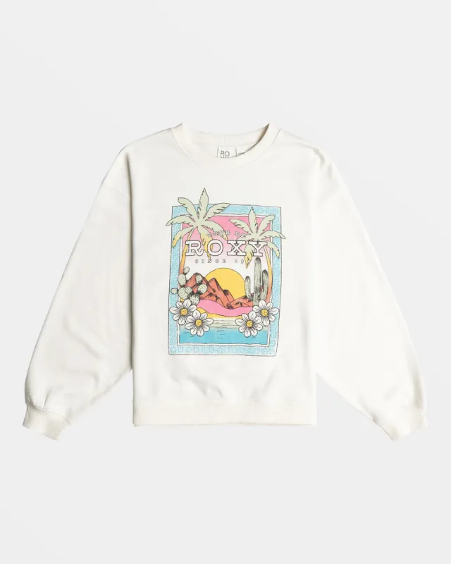 Girls 4-16 Lineup Oversized Crew Neck Sweatshirt - Snow White sold by Roxy