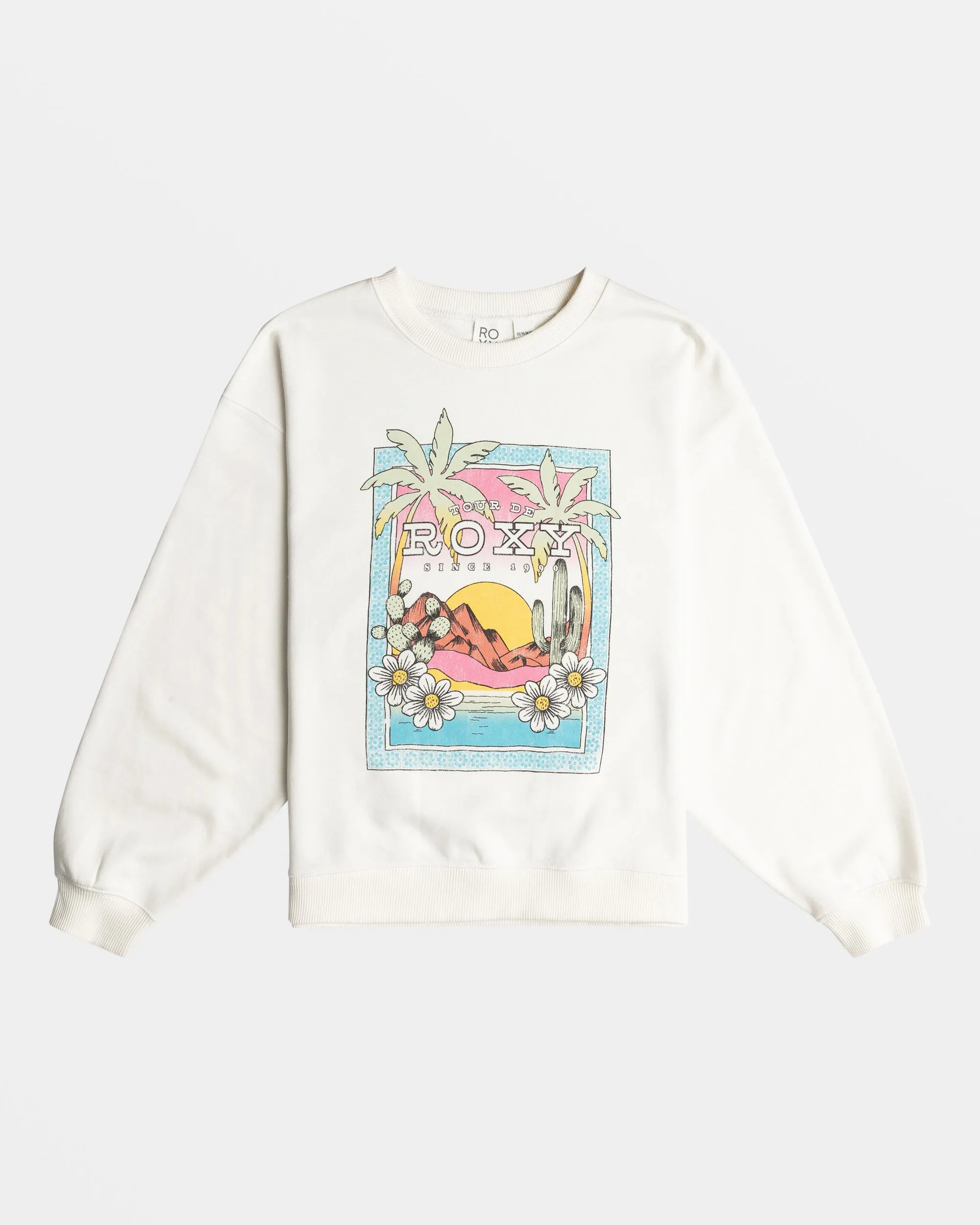 Girls 4-16 Lineup Oversized Crew Neck Sweatshirt - Snow White sold by Roxy