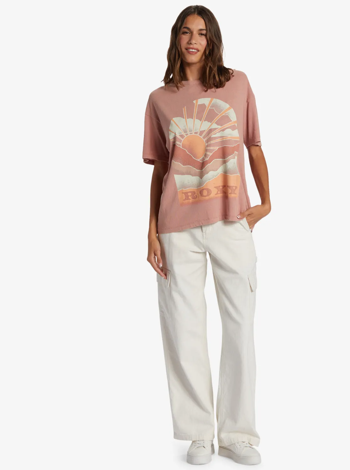 Get Lost In The Moment Oversized Boyfriend T-Shirt - Ash Rose sold by Roxy product image thumbnail 4