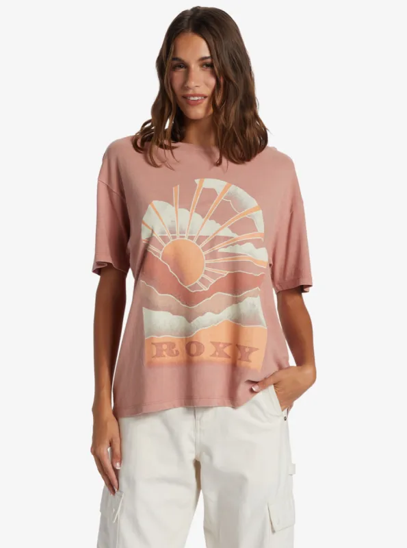 Get Lost In The Moment Oversized Boyfriend T-Shirt - Ash Rose sold by Roxy