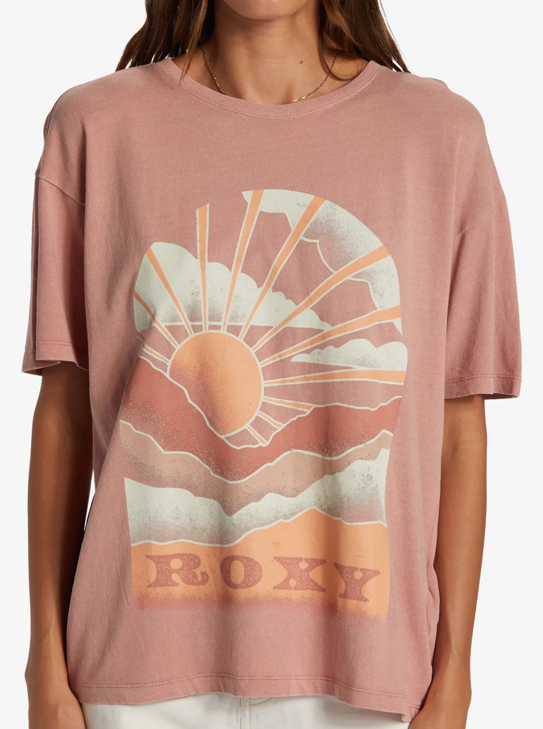 Get Lost In The Moment Oversized Boyfriend T-Shirt - Ash Rose sold by Roxy product image thumbnail 3