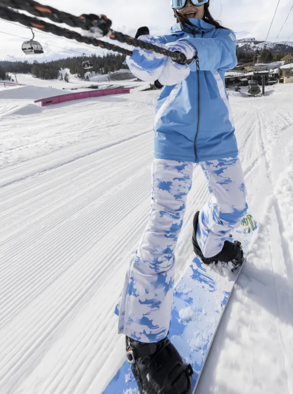 Chloe Kim Technical Snow Pants - Azure Blue Clouds sold by Roxy