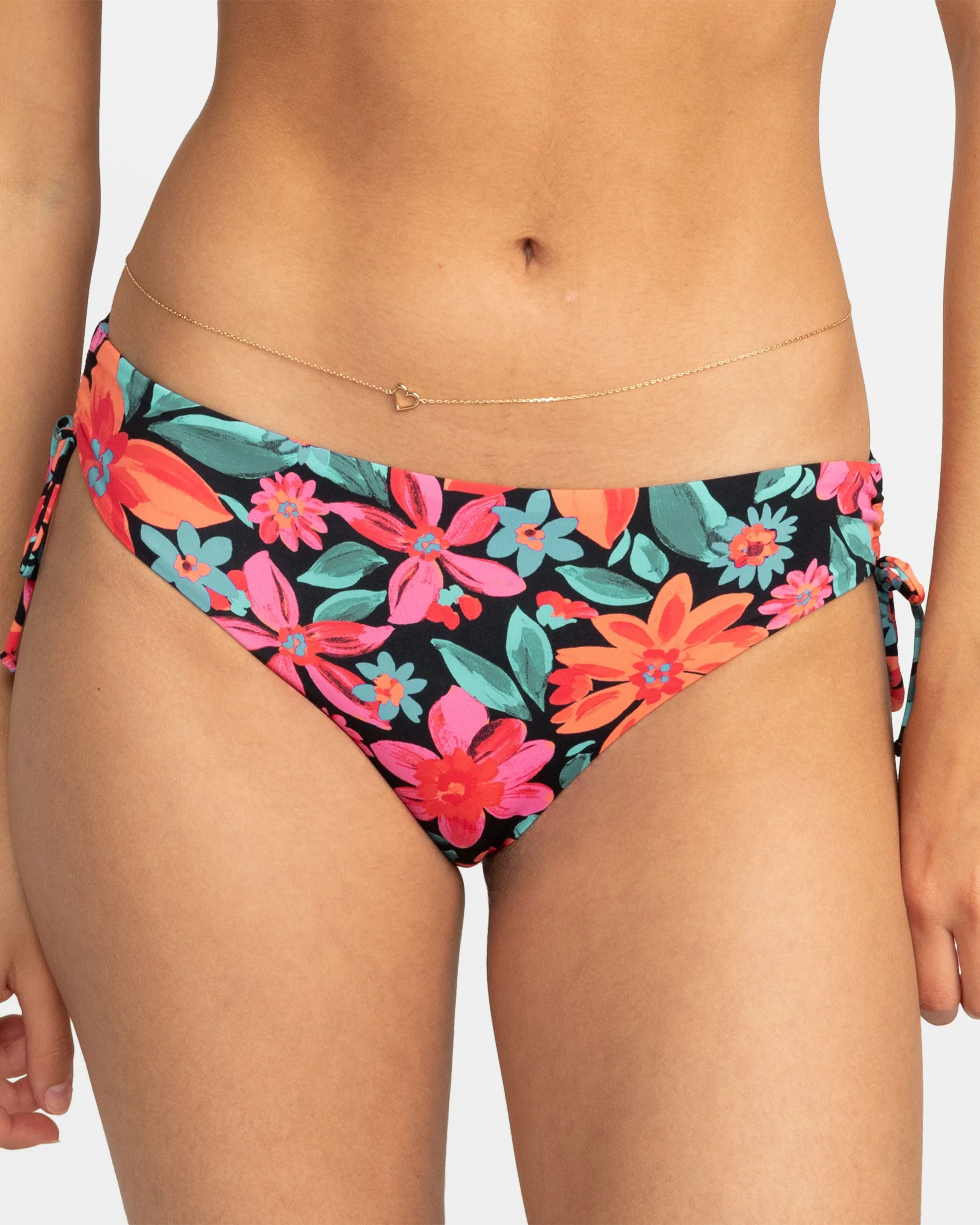 Printed Beach Classics Hipster Tie Side Bikini Bottom - Anthracite Floral Fiesta sold by Roxy