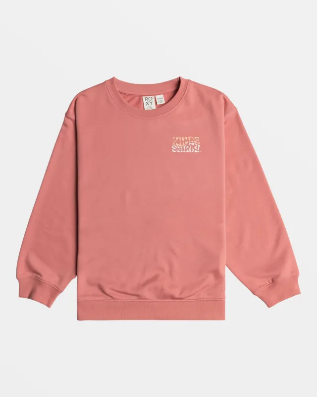Girls 4-16 Morning Hike Crew Neck Sweatshirt - Mauve Glow sold by Roxy