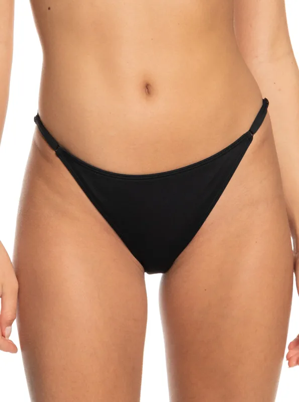 Solid Beach Classics Mini Bottom Bikini Bottoms - Anthracite sold by Roxy