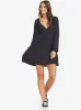 Sweetest Shores Dress Solid Dress - Anthracite sold by Roxy