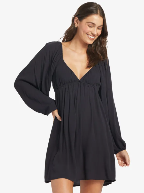 Sweetest Shores Dress Solid Dress - Anthracite sold by Roxy