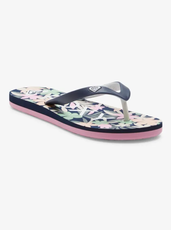 Girls 4-16 Tahiti Flip-Flops - Lt Navy/Pink sold by Roxy
