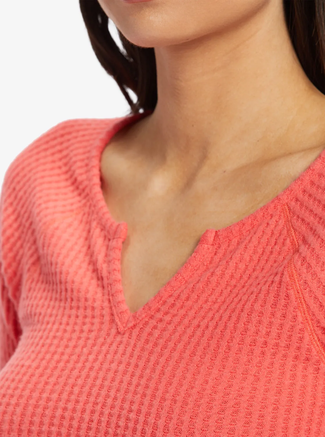 Cropped Long Sleeve Waffle Top - Bittersweet sold by Roxy product image thumbnail 4