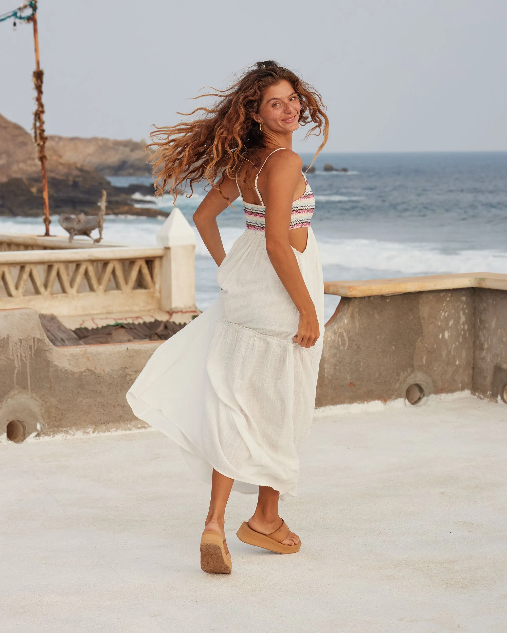 Hot Tropics Flowy Maxi Dress - Snow White sold by Roxy product image thumbnail 2