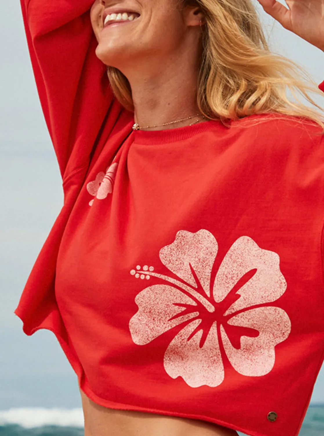 Morning Hike Crop Crew Neck Sweatshirt - Bittersweet sold by Roxy product image thumbnail 3