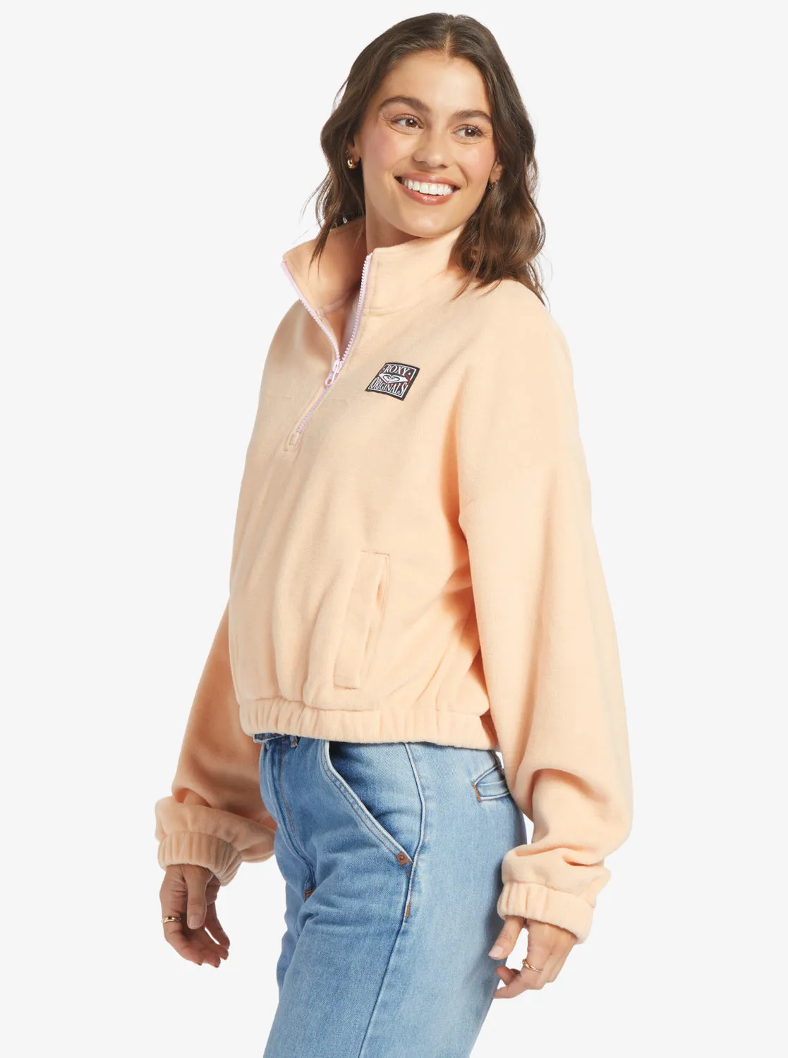 Dawn To Dusk Solid Half-Zip Fleece - Peach Parfait sold by Roxy product image thumbnail 3