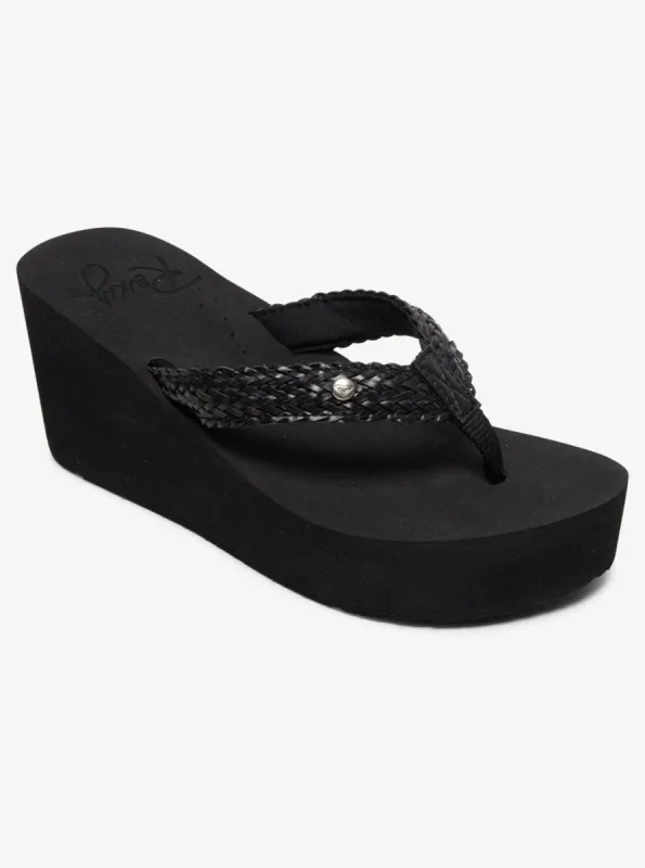 Mellie Platform Wedge Sandals - Black sold by Roxy