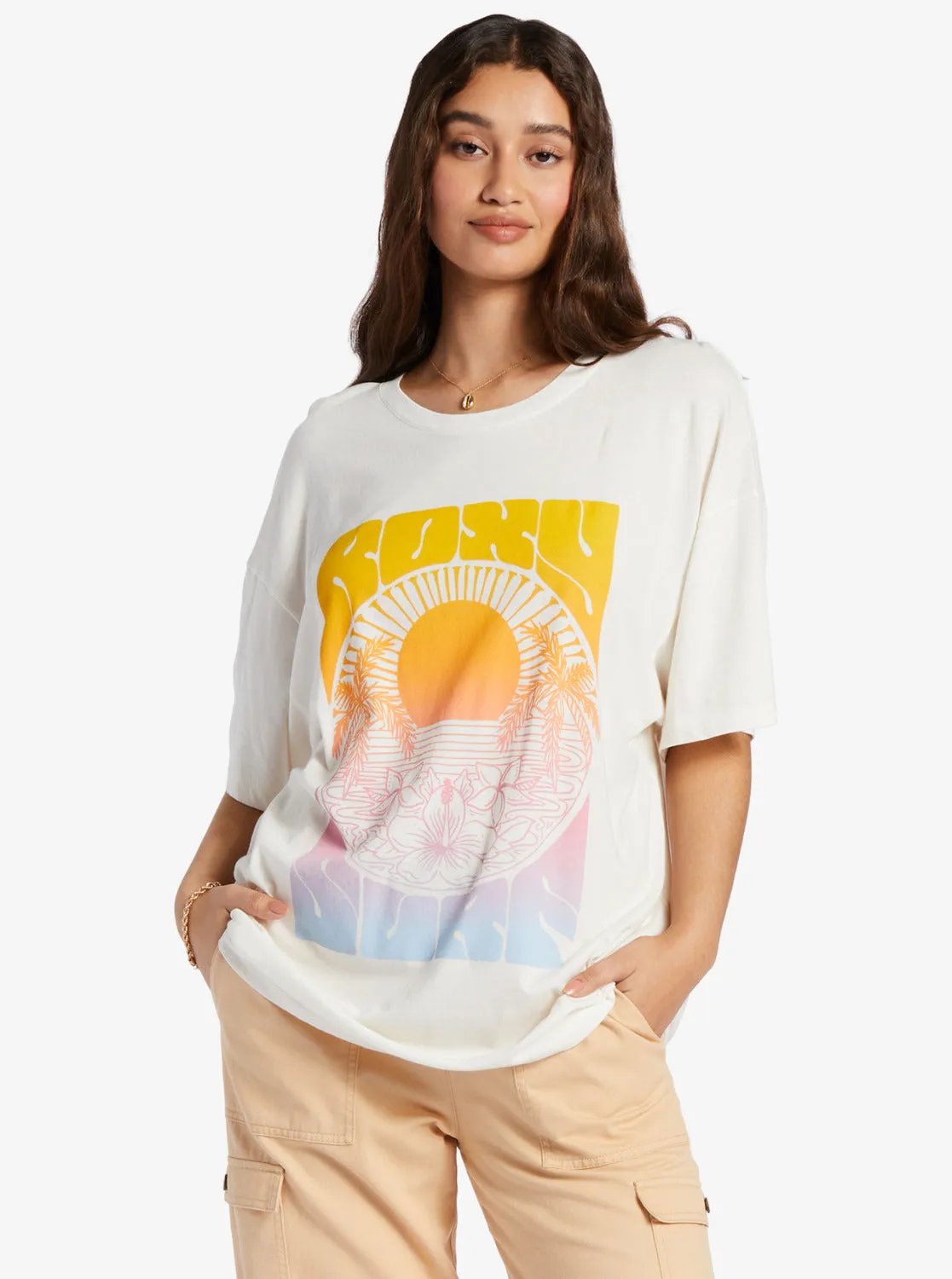 Sunrise Tropics T-Shirt - Snow White sold by Roxy
