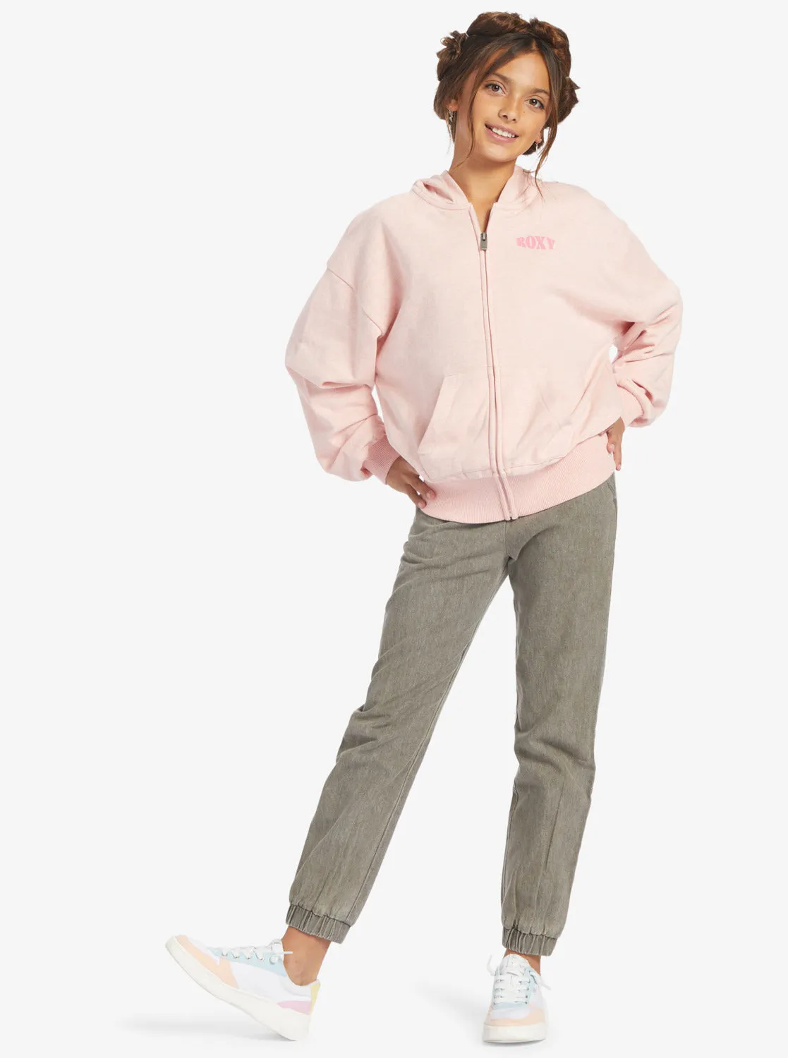 Girls 4-16 Better Mistakes A Zip-Up Hoodie - English Rose sold by Roxy product image thumbnail 3