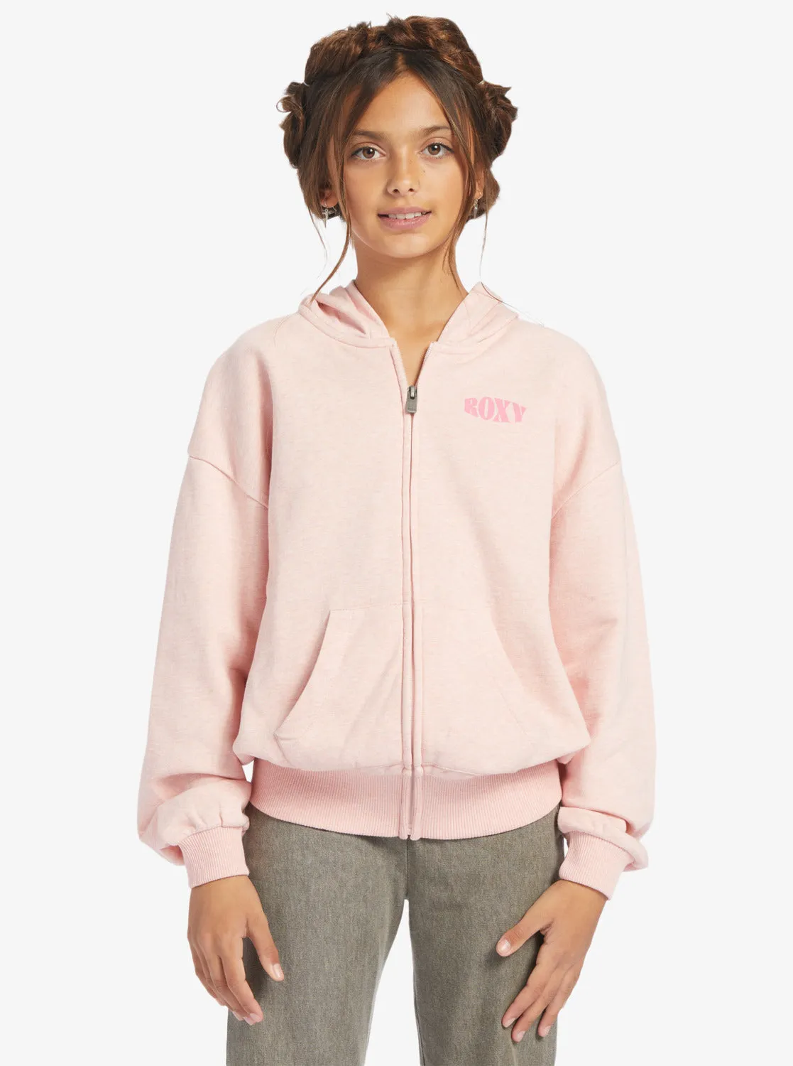 Girls 4-16 Better Mistakes A Zip-Up Hoodie - English Rose sold by Roxy
