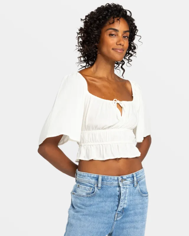 Dawn Winds Crop Top - Egret sold by Roxy