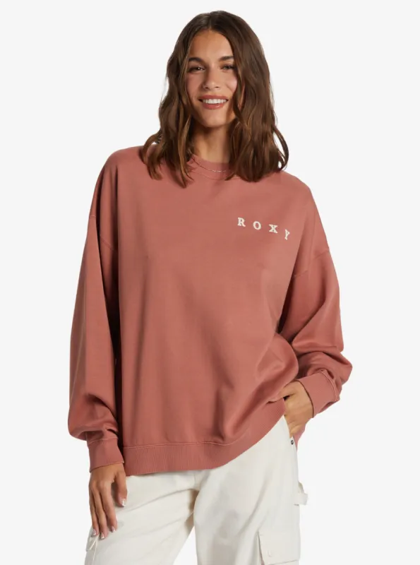 Lineup Oversized Crew Neck Sweatshirt - Cedar Wood sold by Roxy