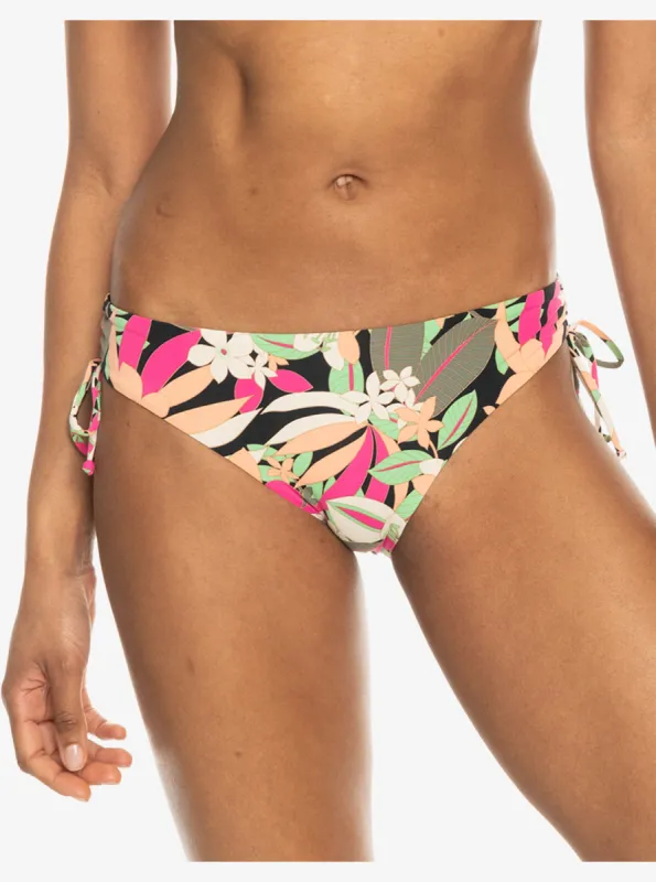 Printed Beach Classics Hipster Side-Tie Bikini Bottom - Anthracite Palm Song S sold by Roxy