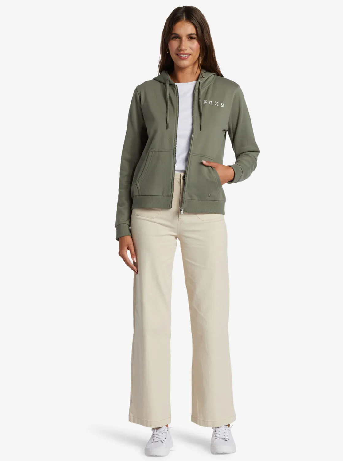 Evening Hike Zip Zip-Up Hoodie - Agave Green sold by Roxy product image thumbnail 3