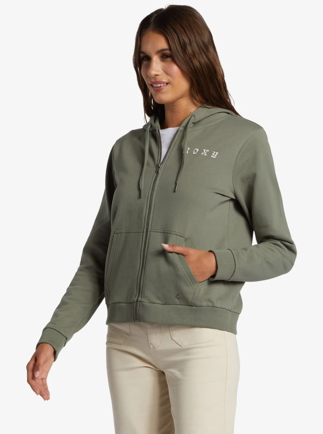 Evening Hike Zip Zip-Up Hoodie - Agave Green sold by Roxy product image thumbnail 2