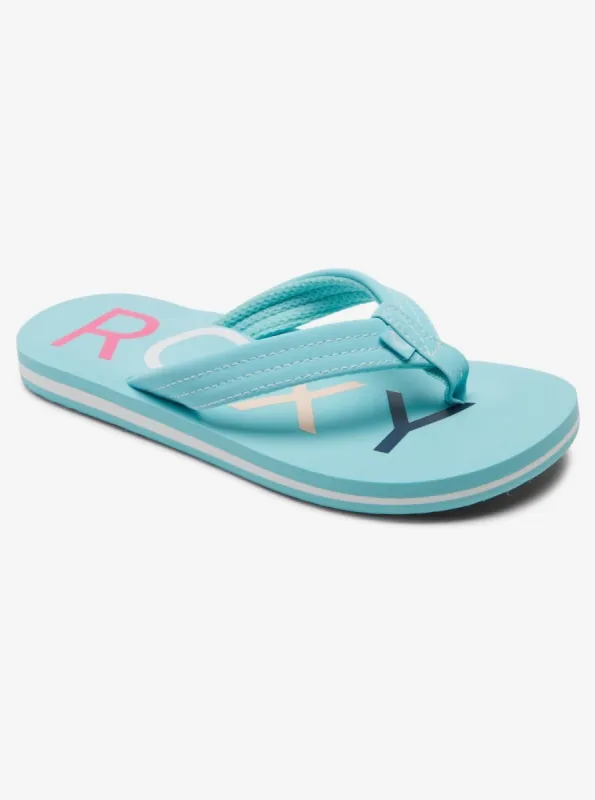 Girls 4-16 Vista Flip-Flops - Light Blue sold by Roxy