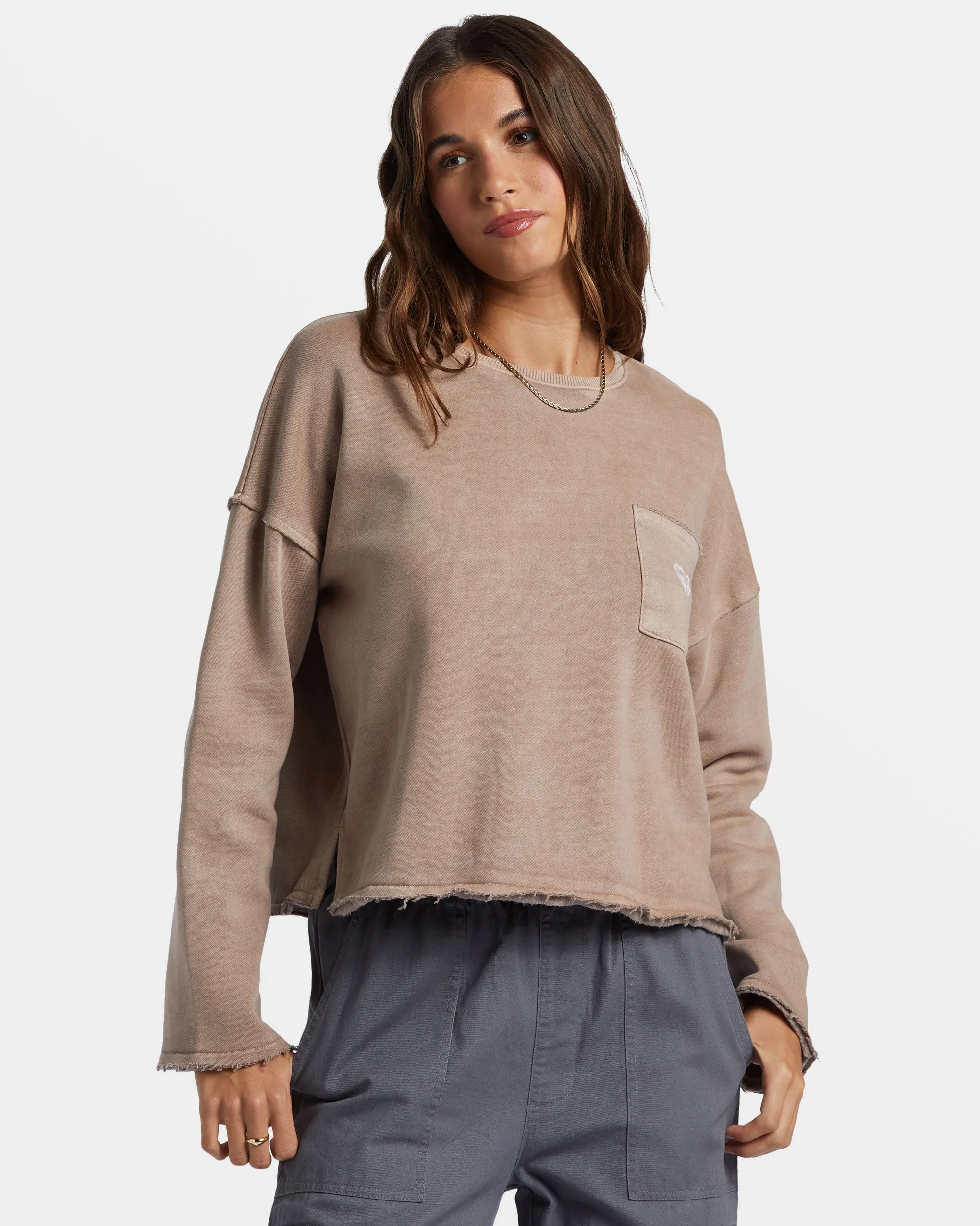 Doheny Crew Neck Sweatshirt - Root Beer sold by Roxy