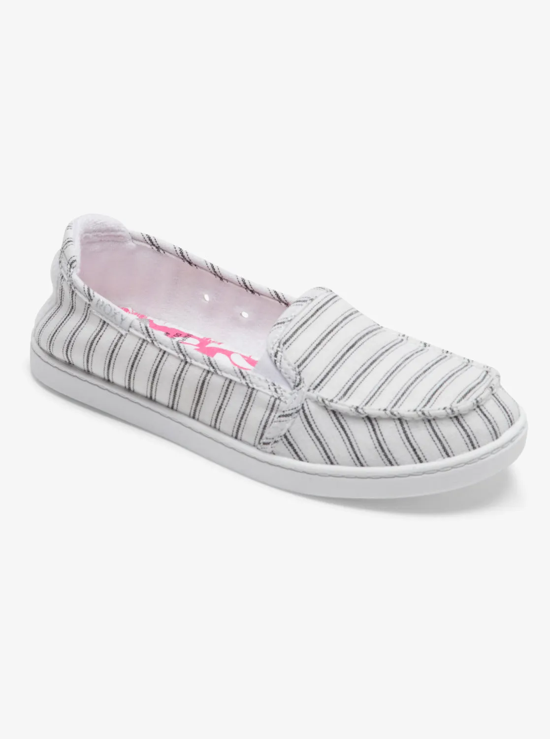 Minnow Slip-On Shoes - White/Black Pinstripe sold by Roxy