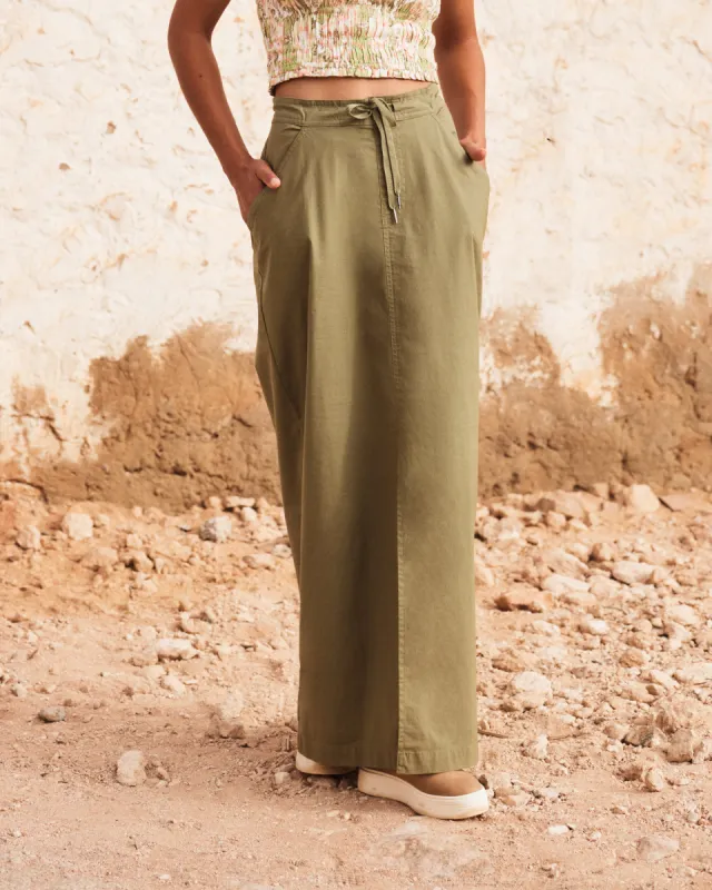 Iconic Land Midi Skirt - Oil Green sold by Roxy