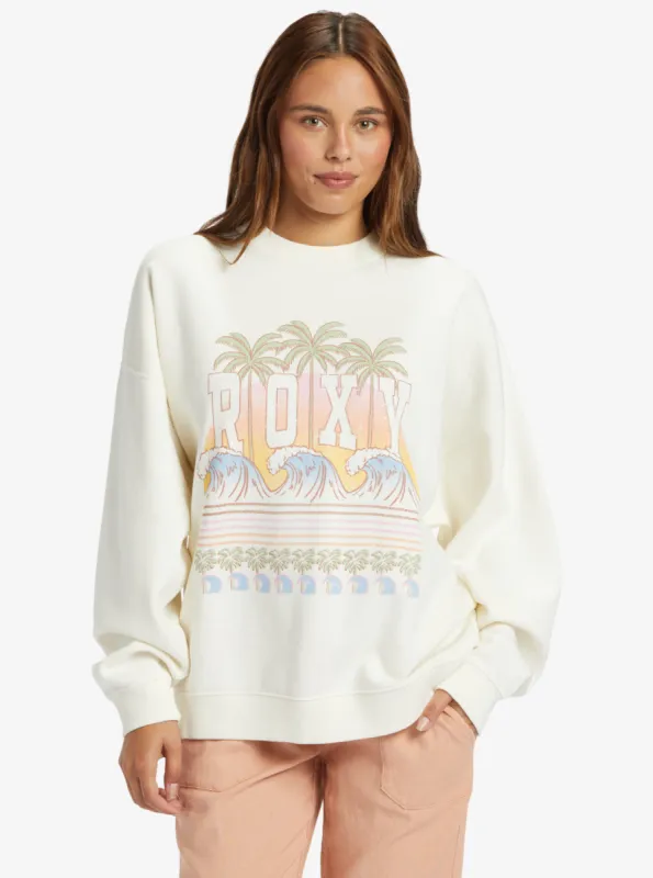 Lineup Oversized Crew Neck Sweatshirt - Egret sold by Roxy