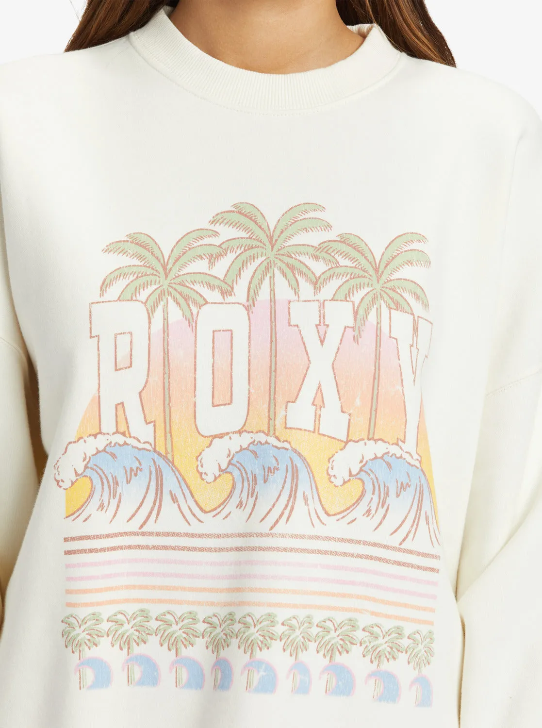 Lineup Oversized Crew Neck Sweatshirt - Egret sold by Roxy product image thumbnail 3