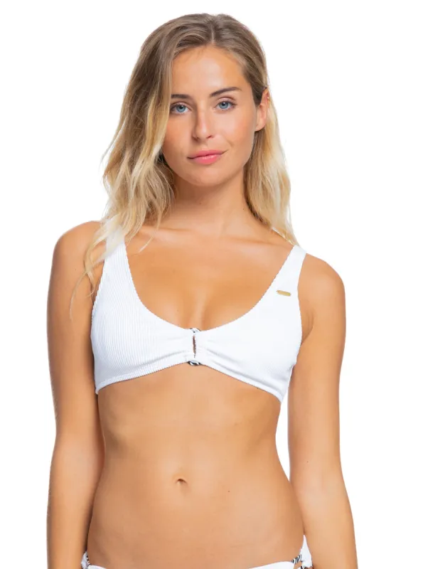 Mind Of Freedom Elongated Bralette Bikini Top - Bright White sold by Roxy