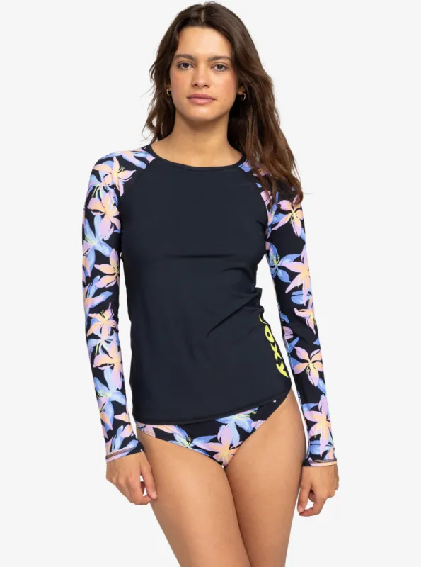 Roxy Active Long-Sleeve Printed Rashguard - Anthracite Kiss sold by Roxy