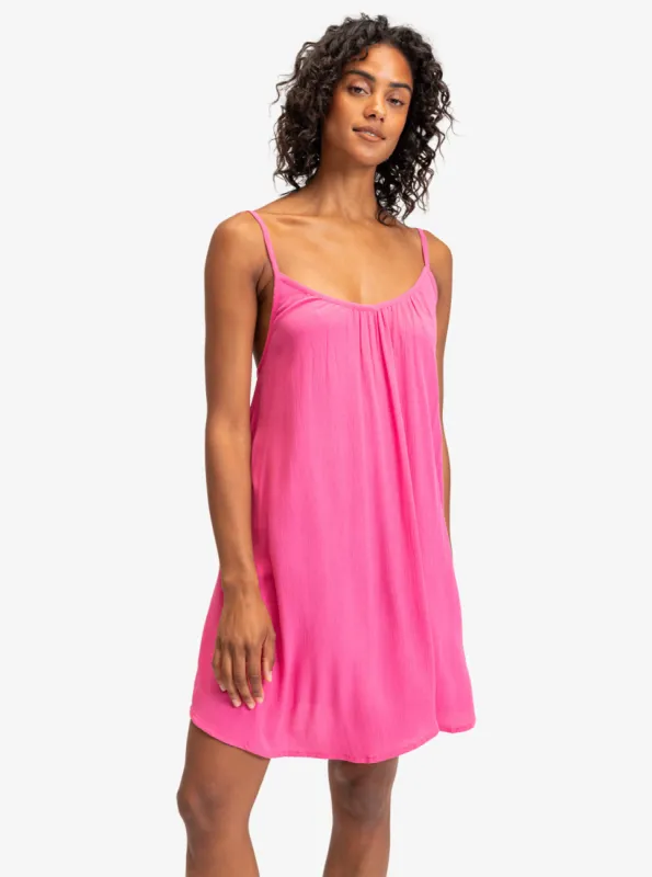 Spring Adventure Solid Dress - Shocking Pink made by Roxy