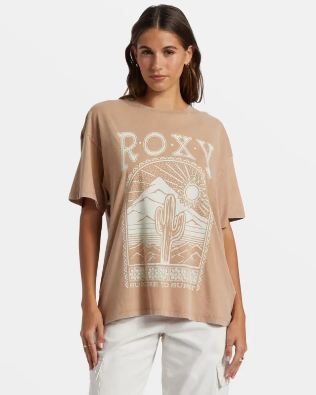 Saguaro Oversized T-Shirt - Cinnamon Swirl made by Roxy
