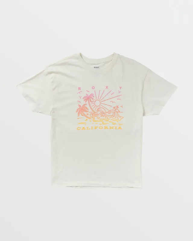 Sunny Days California Boyfriend T-Shirt - Egret sold by Roxy