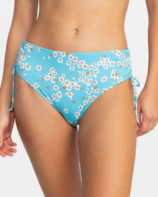 Printed Beach Classics Side Tie Moderate Bikini Bottom - Maui Blue Margarita sold by Roxy