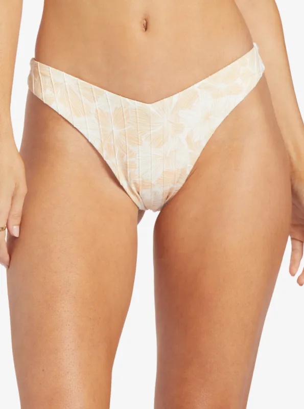 Roxy Love The Sunseeker Bikini Bottom - Tapioca Crazy Hibiscus sold by Roxy