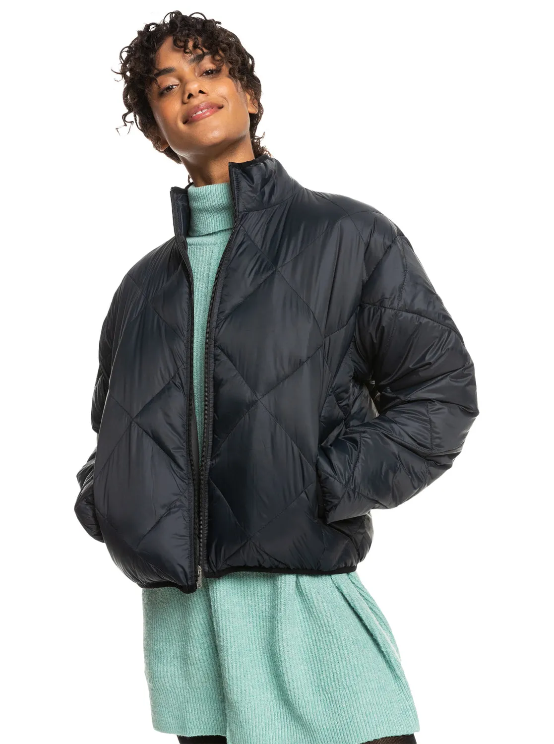 Wind Swept Lightweight Padded Packable Jacket - Anthracite sold by Roxy