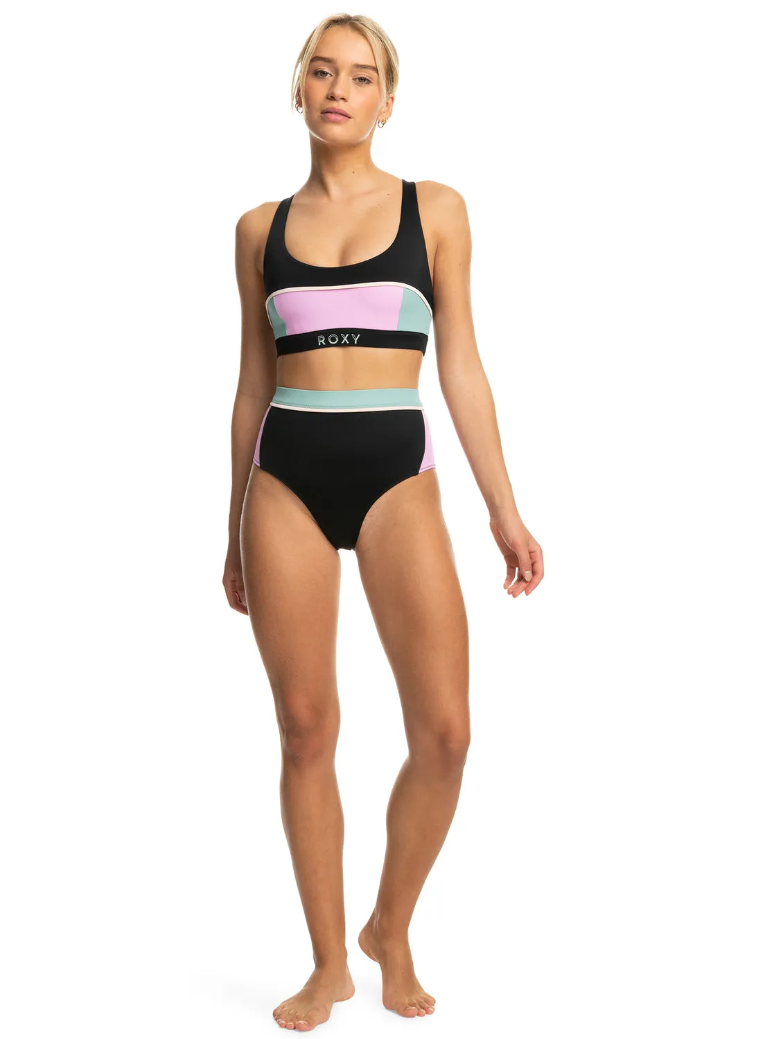Roxy Active High Waist Bikini Bottoms - Anthracite sold by Roxy product image thumbnail 3