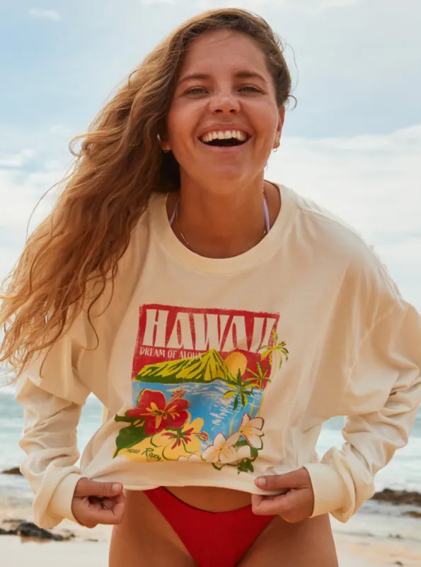 Hawaiian Vacay Olsc T-Shirt - Egret sold by Roxy