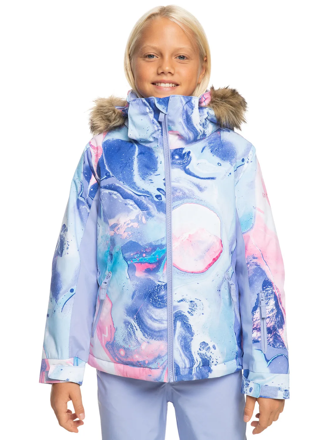 Girls 4-16 American Pie Technical Snow Jacket - Azure Blue Landscape sold by Roxy