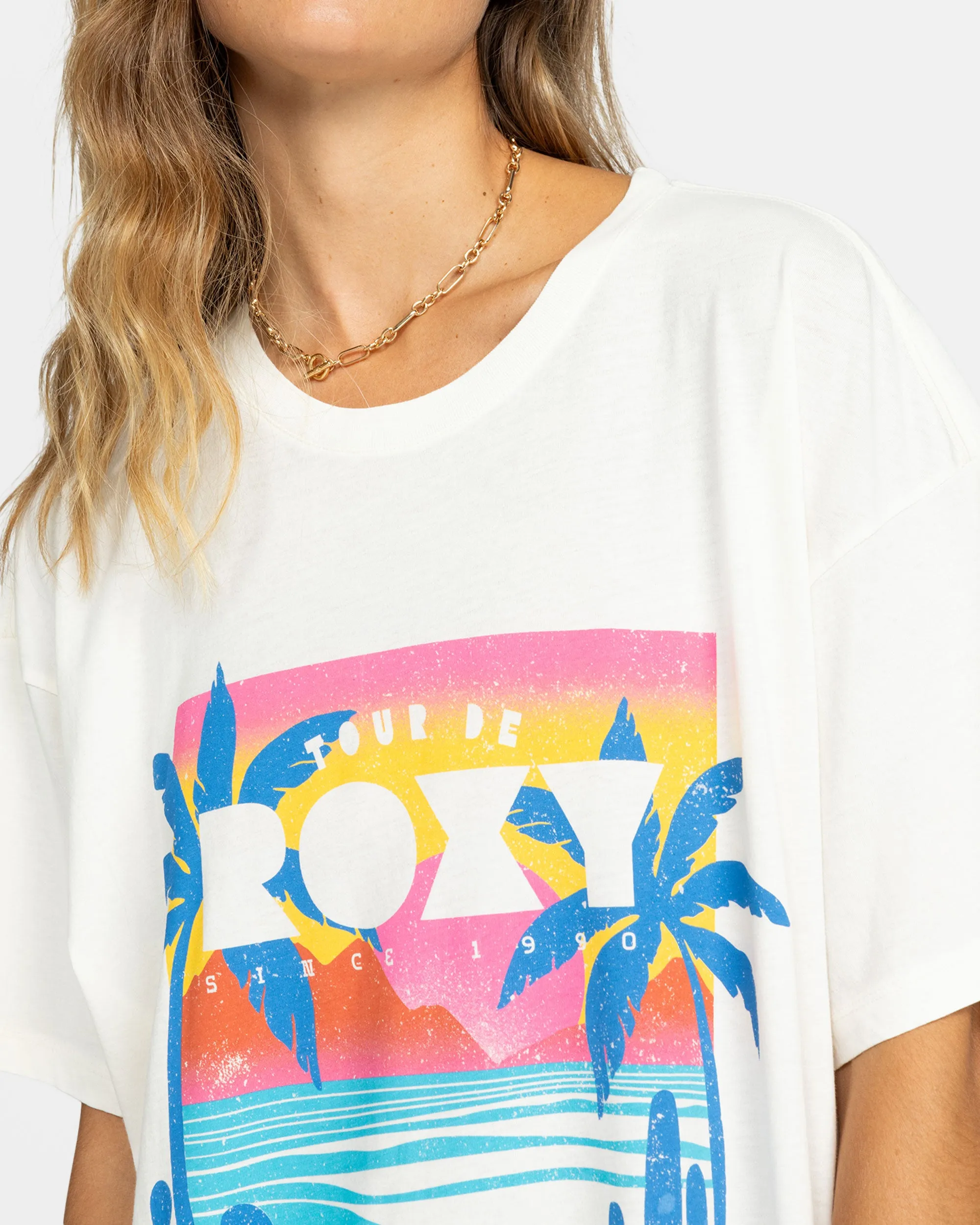 Tour De Roxy Oversized T-Shirt - Egret sold by Roxy product image thumbnail 2