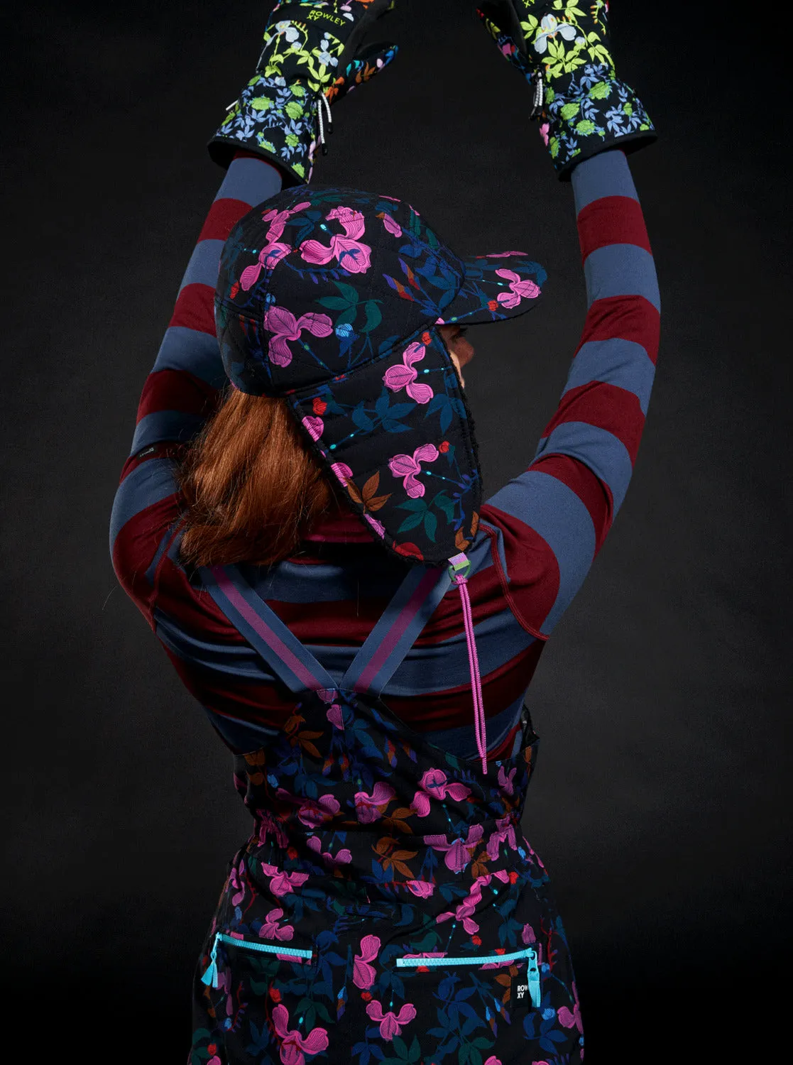 ROWLEY X ROXY Insulated Technical Snow Bib Pants - True Black Darkreds Floral sold by Roxy product image thumbnail 3