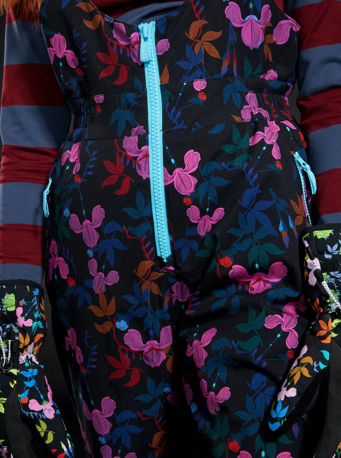 ROWLEY X ROXY Insulated Technical Snow Bib Pants - True Black Darkreds Floral sold by Roxy product image thumbnail 4