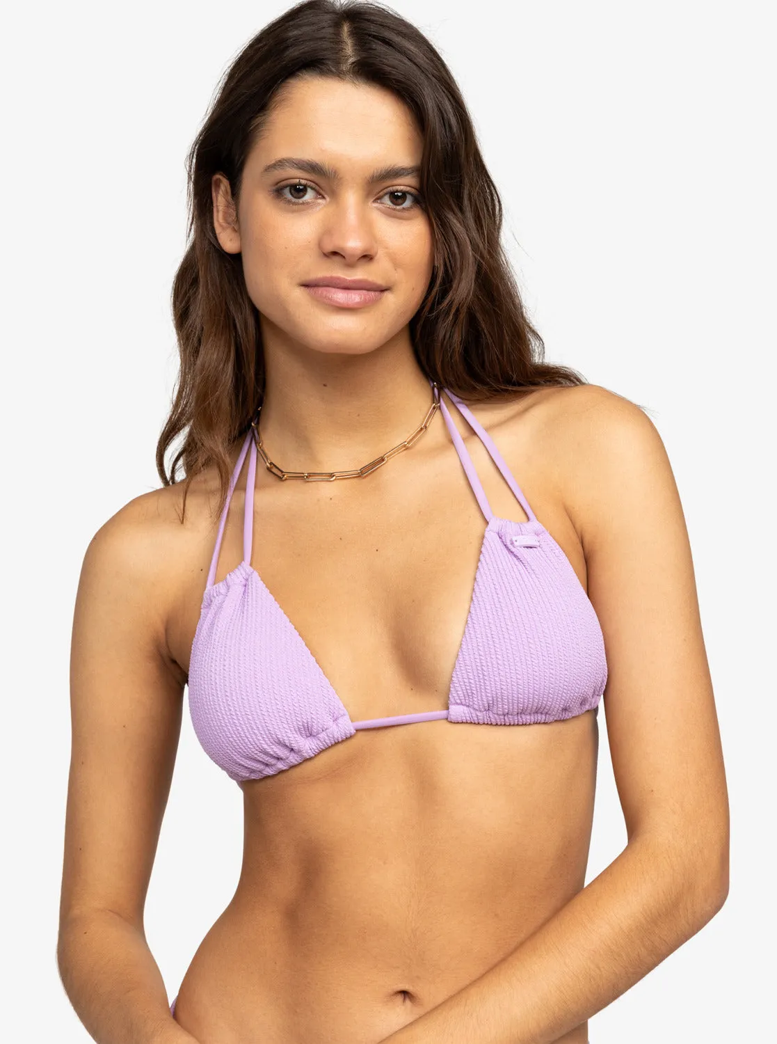 Aruba Mini Tiki Triangle Bikini Top - Crocus Petal sold by Roxy