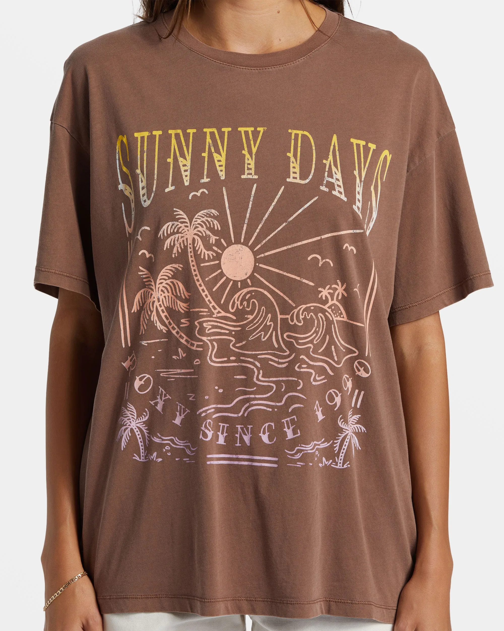 Sunny Days Oversized Boyfriend T-Shirt - Root Beer sold by Roxy product image thumbnail 5