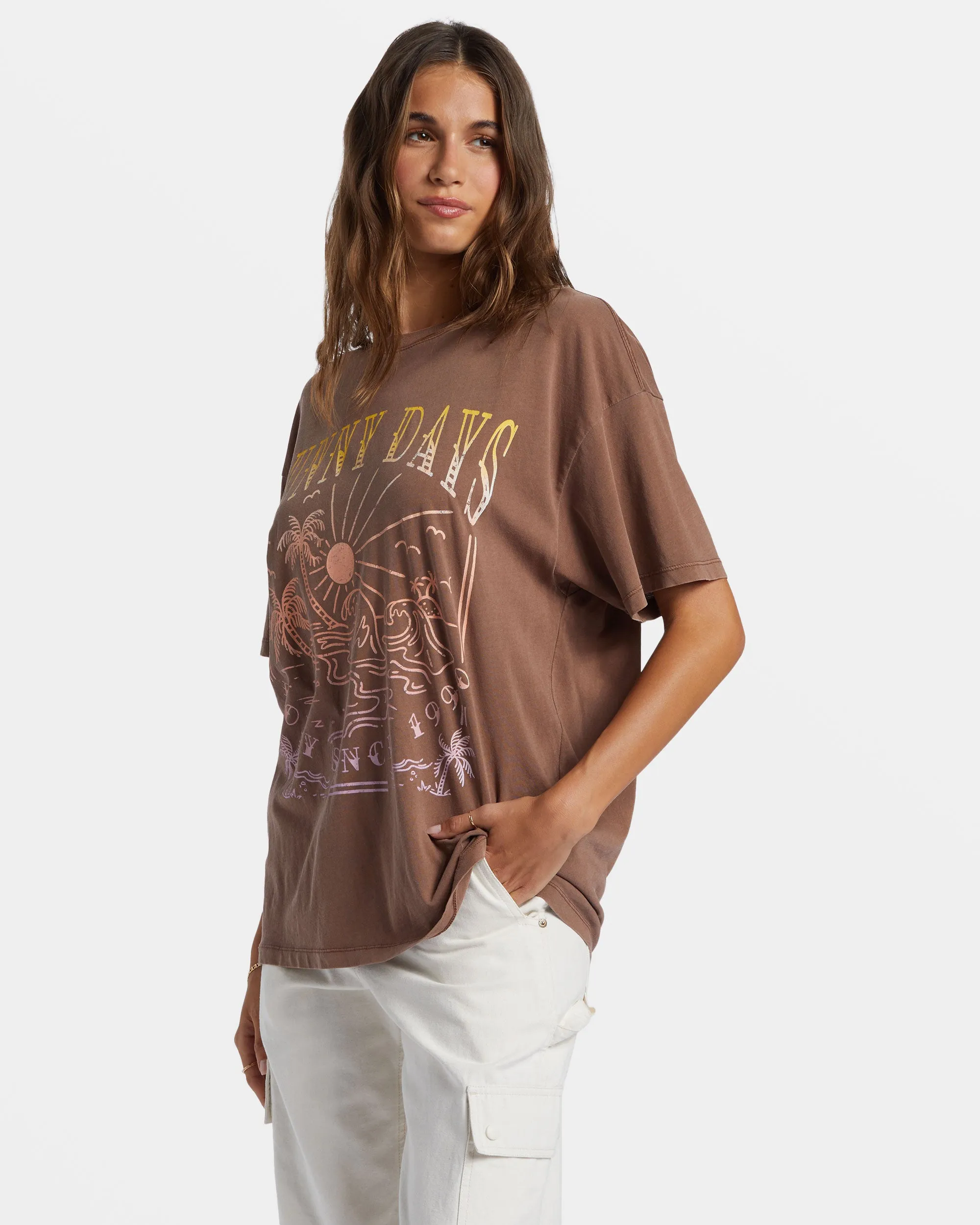 Sunny Days Oversized Boyfriend T-Shirt - Root Beer sold by Roxy product image thumbnail 4