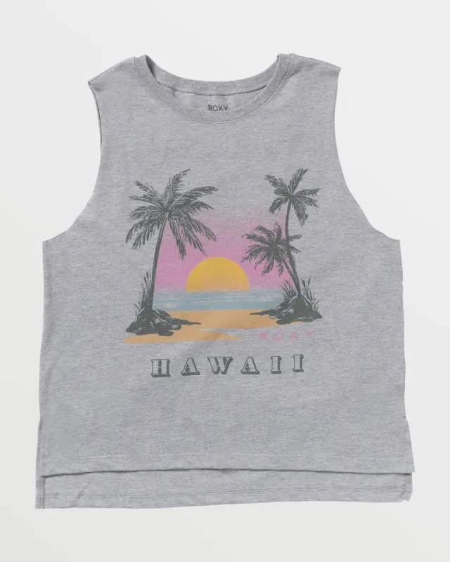 Sunset Beach Hawaii Tank - Heritage Heather sold by Roxy