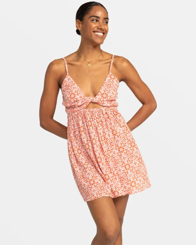Evening Glow Front Twist Mini Dress - Cloud Dancer Fresco Tile sold by Roxy